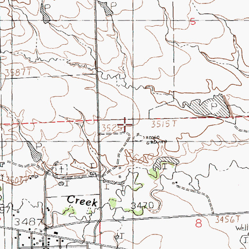 Topographic Map of O J Rindal Dam, MT