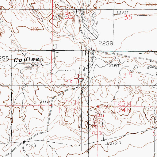 Topographic Map of Wendell Number 1 Dam, MT
