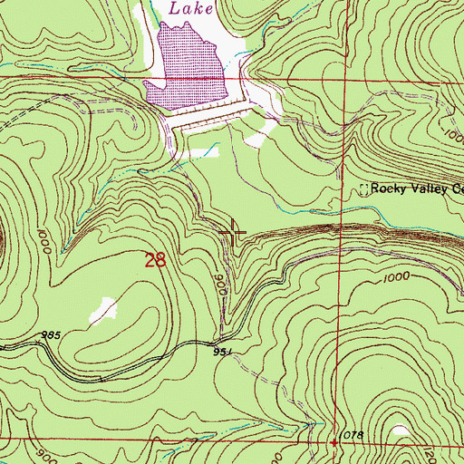 Topographic Map of Brock Creek Lake, AR
