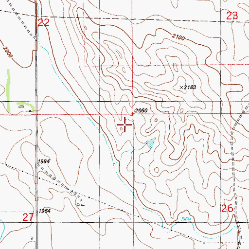 Topographic Map of Feisty Dam, MT