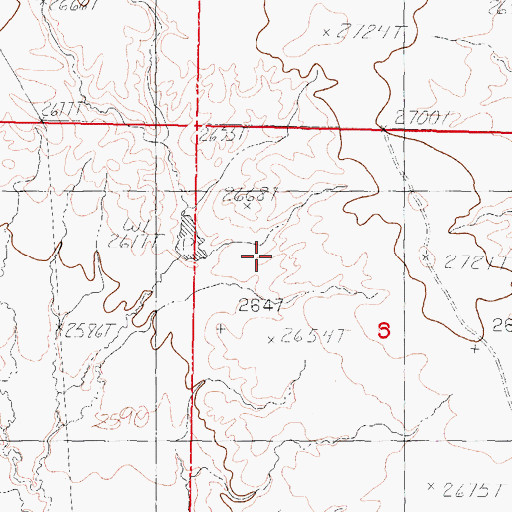 Topographic Map of Fort Peck Reservation Number 11 Dam, MT