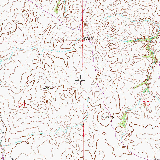 Topographic Map of Juniors Place Dam, MT
