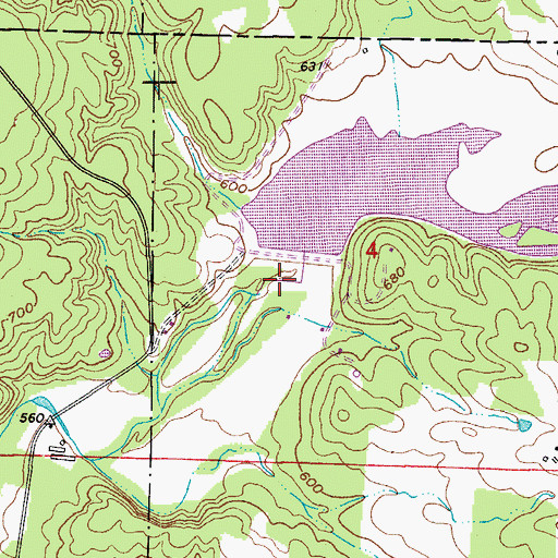 Topographic Map of West Fork Point Remove Creek Site Four Dam, AR