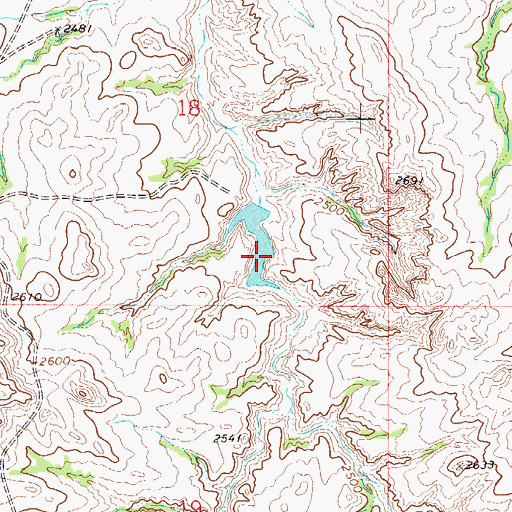 Topographic Map of Yodeling Valley Dam, MT