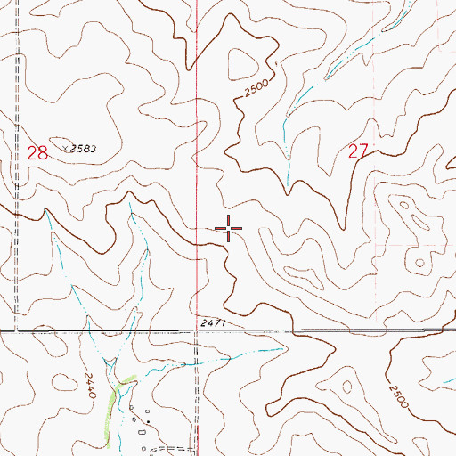 Topographic Map of Tri-W-Inc Number 2 Dam, MT