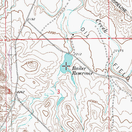 Topographic Map of Bailer Reservoir Dam, MT