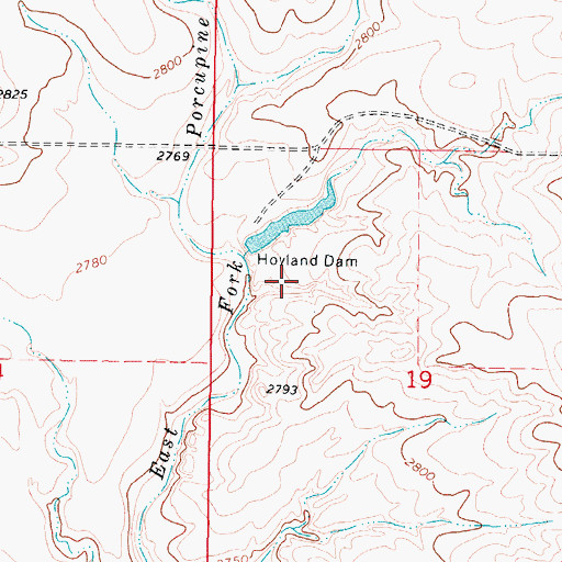 Topographic Map of Hovland Dam, MT