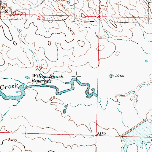Topographic Map of Triple Crossing Water Spreaders Dam, MT