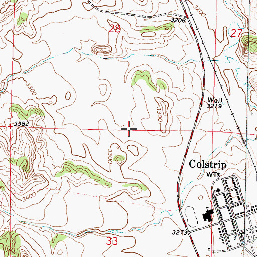 Topographic Map of Castle Rock Saddle Dam, MT