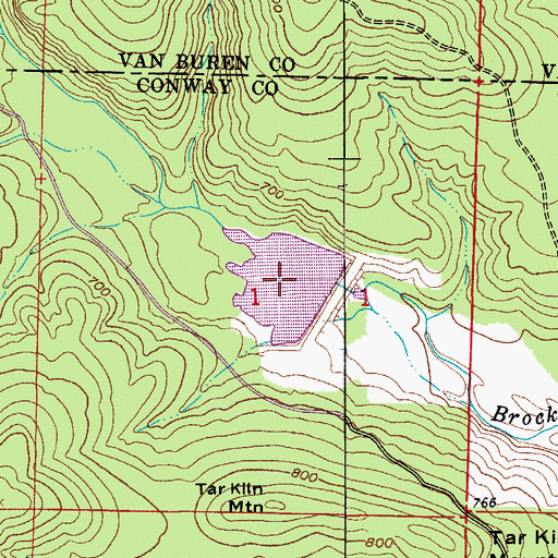 Topographic Map of West Fork Point Remove Creek Site Five Reservoir, AR