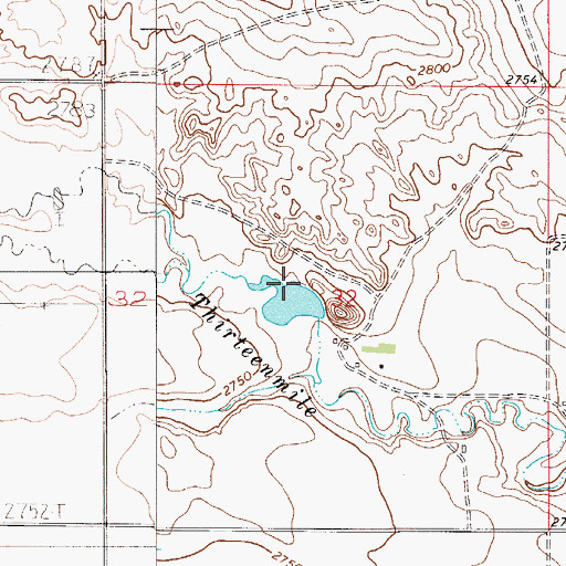 Topographic Map of Oh No Dam, MT