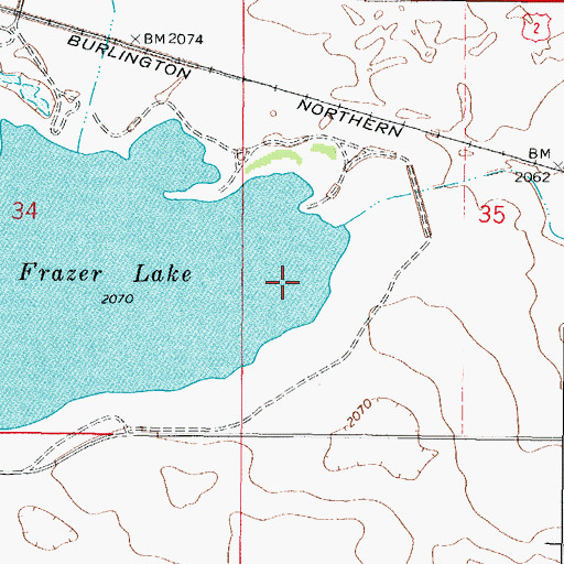 Topographic Map of Frazer Lake Dam East, MT
