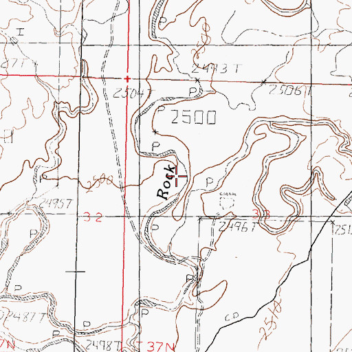 Topographic Map of Brown Cow Dam, MT