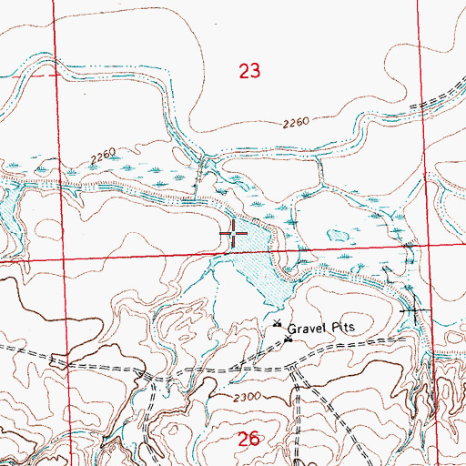 Topographic Map of Gilda Radner Dam, MT