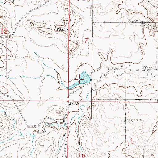 Topographic Map of Shady Lane Dam, MT