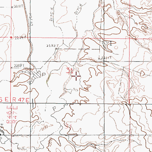 Topographic Map of Dealers Choice Dam, MT