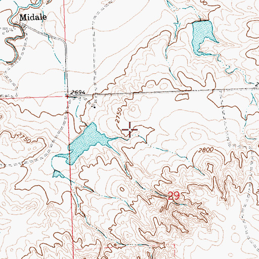 Topographic Map of Tree Bark Number 2 Dam, MT
