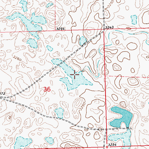 Topographic Map of Polar Bear Reservoir Dam, MT