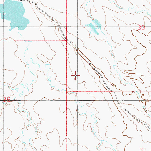 Topographic Map of Lost Calf Detention Dam, MT