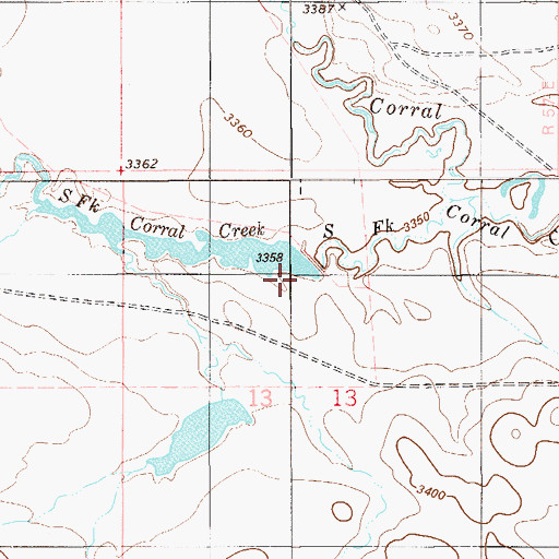 Topographic Map of Two D-4 Ranch Dam, MT