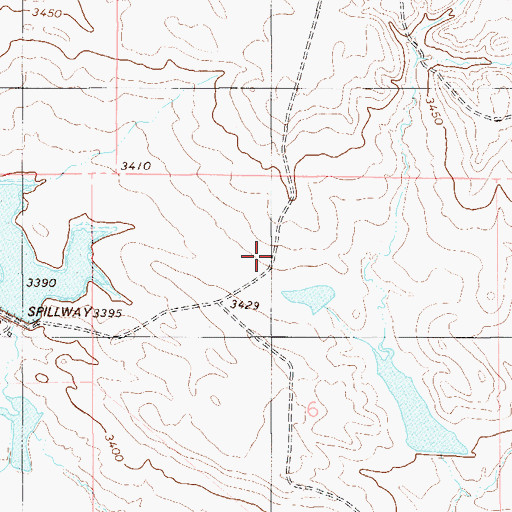 Topographic Map of One D-4 Ranch Dam, MT