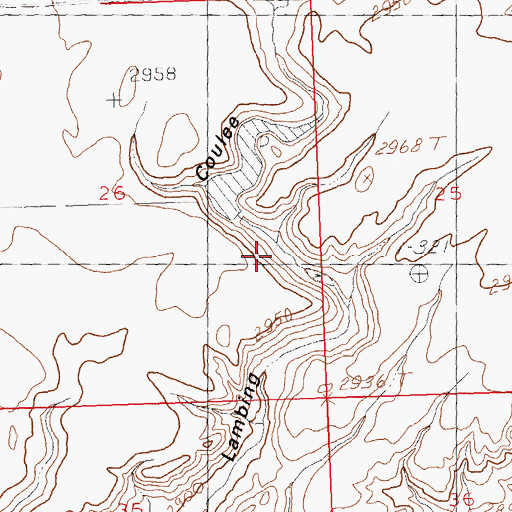 Topographic Map of Lang Corners Dam, MT