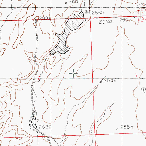 Topographic Map of Simple Simon Dam, MT