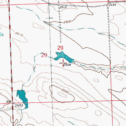 Topographic Map of Pet Rock Dam, MT