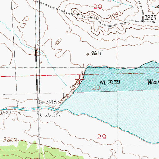 Topographic Map of Warhorse West Dike, MT