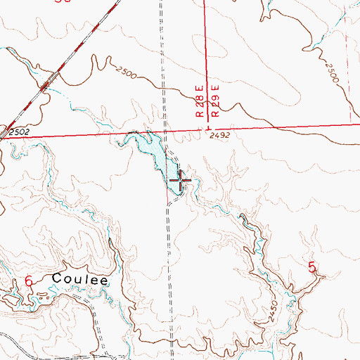 Topographic Map of Mitchell One Dam, MT