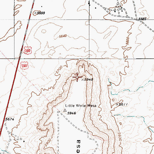 Topographic Map of Middle Mesa, AZ