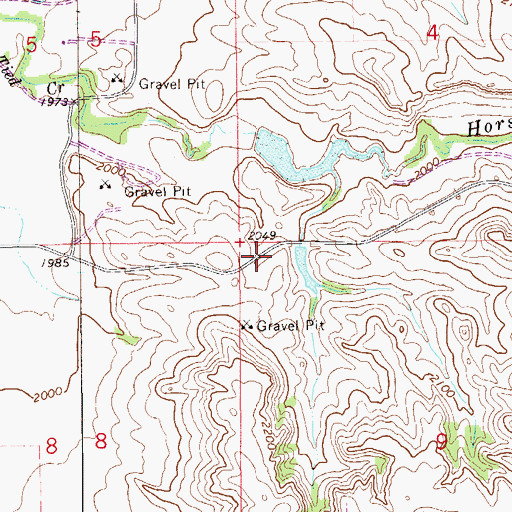 Topographic Map of Iranian Dam, MT