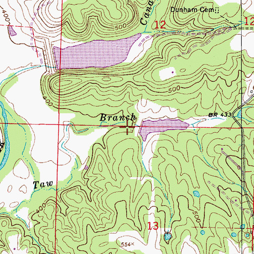 Topographic Map of West Fork Point Remove Creek Site 14 Dam, AR