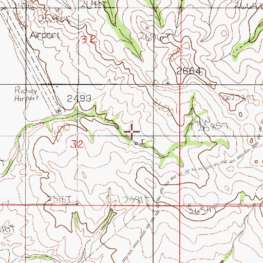 Topographic Map of Johnstone Pasture Dam, MT