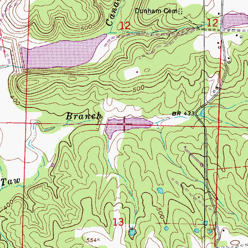 Topographic Map of West Fork Point Remove Creek Site 14 Reservoir, AR
