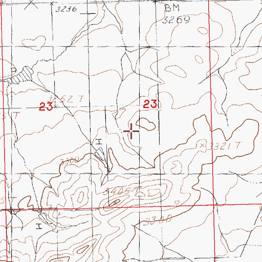 Topographic Map of Benes Bank Dam, MT