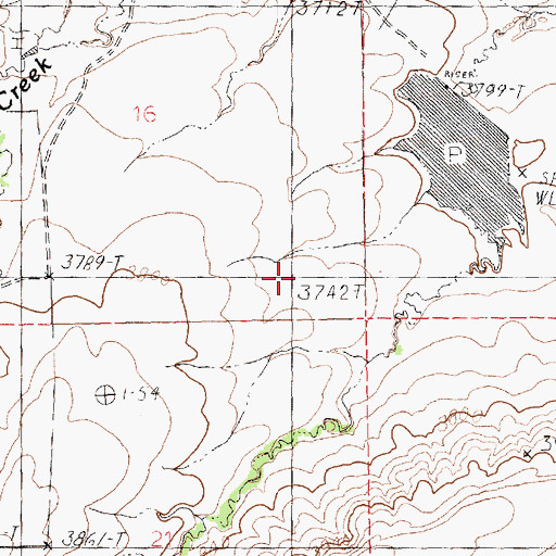 Topographic Map of Elderly Dam, MT