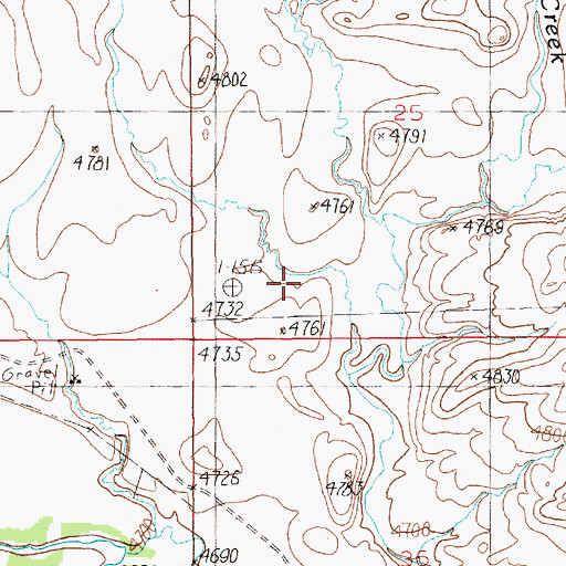 Topographic Map of Lake Adam East Dam, MT