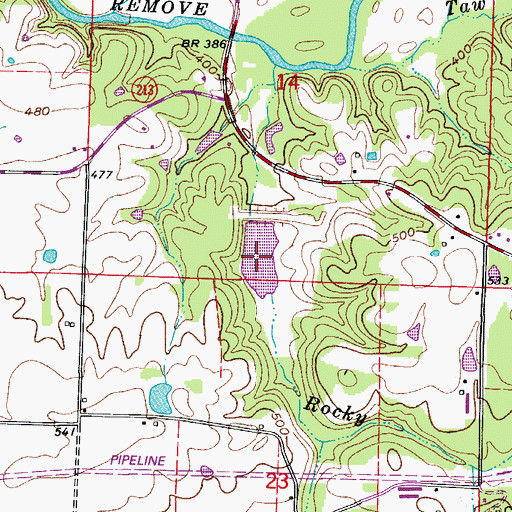 Topographic Map of West Fork Point Remove Creek Site 15 Reservoir, AR
