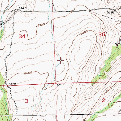 Topographic Map of Thiellis Dam, MT