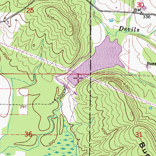 Topographic Map of West Fork Point Remove Creek Site 16 Dam, AR