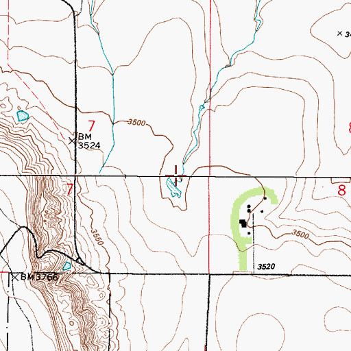 Topographic Map of Sunny Bueno Dam, MT