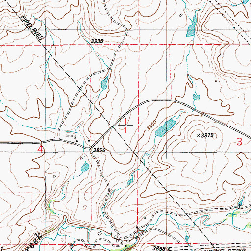 Topographic Map of Dawson Ranch Number 1 Dam, MT