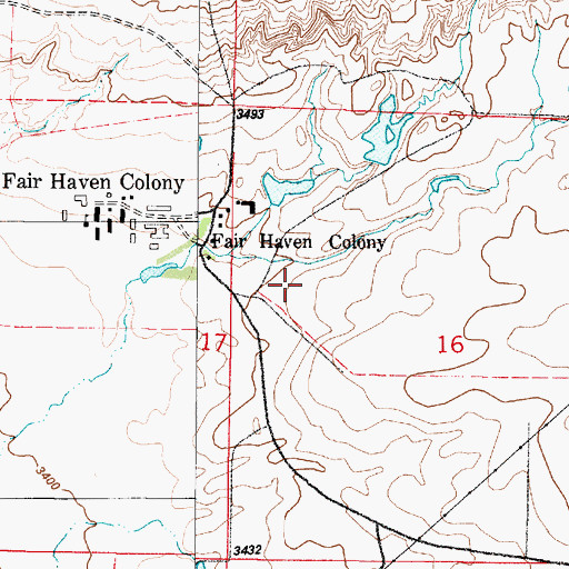 Topographic Map of Dry Fork Fairhaven Number 2 Dam, MT