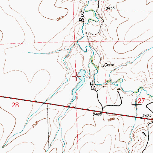 Topographic Map of Elder Elmer Dam, MT