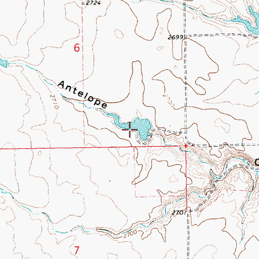 Topographic Map of Daniel Number 1 Dam, MT