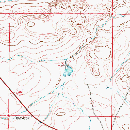 Topographic Map of Flat Milford Colony Dam, MT
