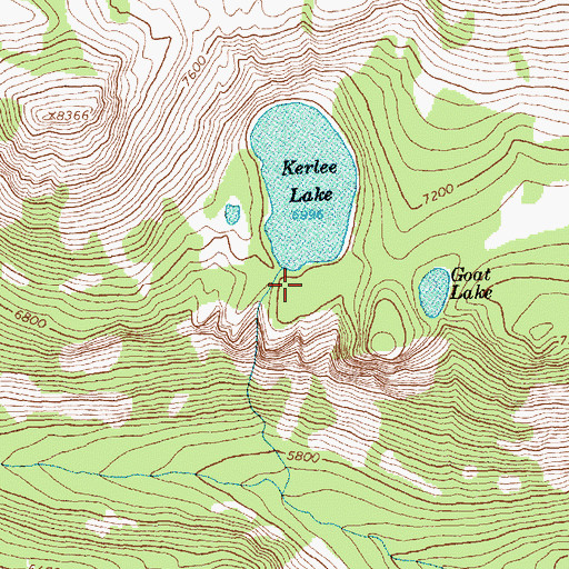 Topographic Map of Kerlee Lake Dam, MT