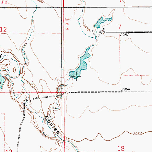 Topographic Map of Black Cat Dam, MT