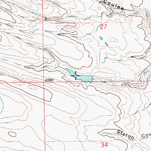 Topographic Map of Couch Coulee Number 2 Dam, MT